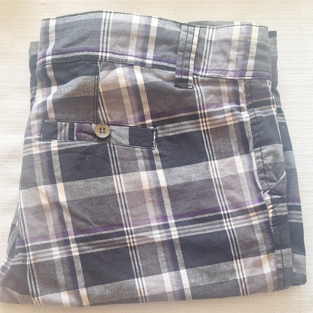 Plaid Purple & Black Shorts